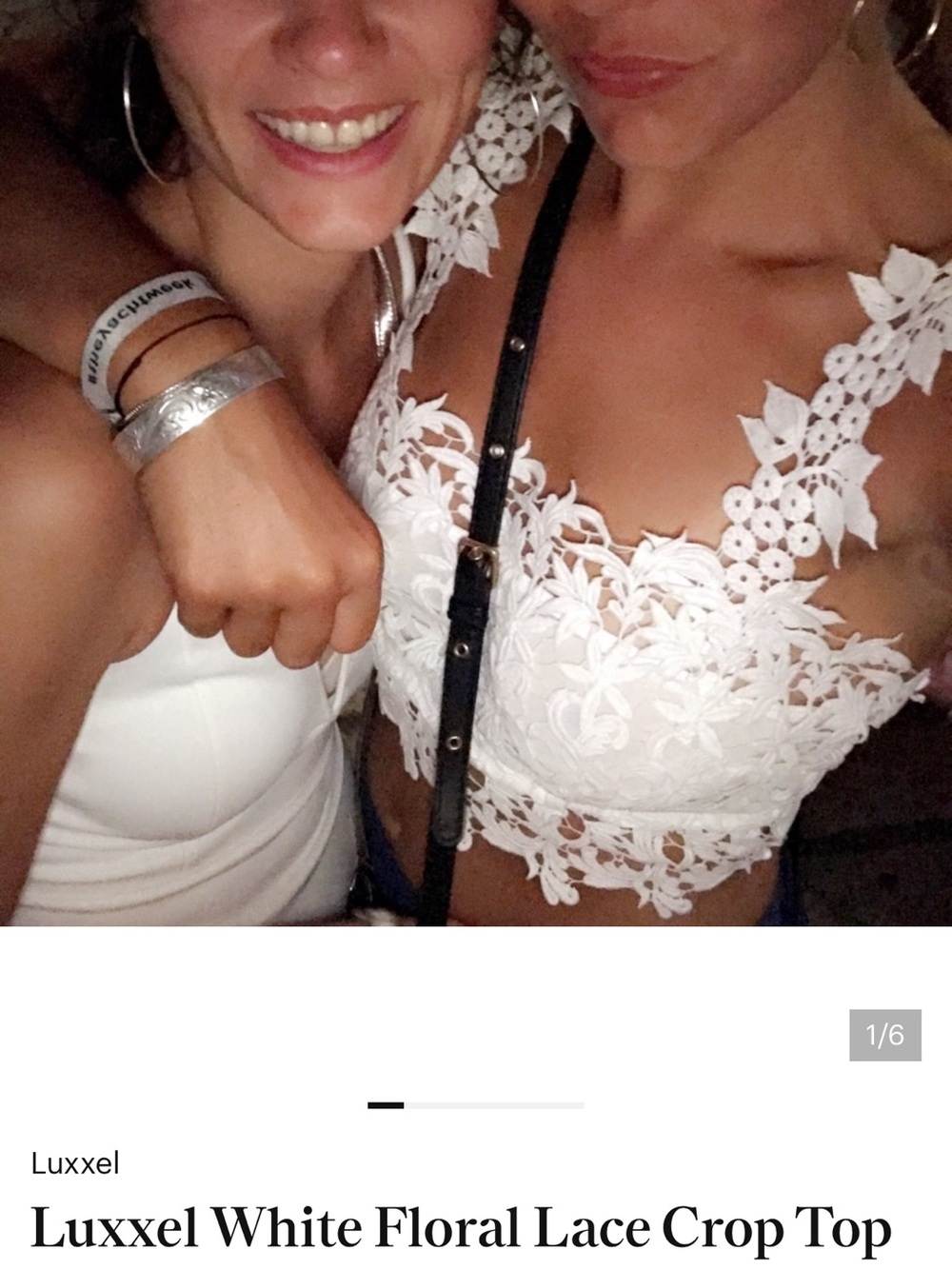Luxxel White Floral Lace Bralette Crop Top - Picture 4 of 8